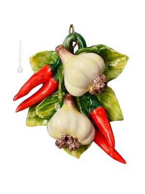 PEPERONCINO AGLIO Decorazione da appendere ceramica artistica
