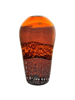 VASO ALTO FASCIA ARGENTO Vetro Murano Foglia Argento Vaso Venezia Fatto a Mano