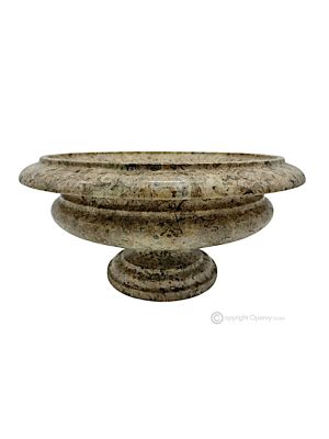 PORTAFRUTTA in marmo Pietra Fossile, centrotavola Design moderno, realizzato a mano con autentica pietra naturale.