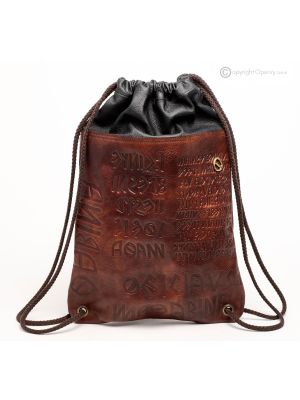 SACKIKU zaino zainetto a sacco vera pelle borse moda uomo casual artigianale certificato di garanzia