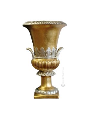 IMPERO vaso ceramica artistica foglia oro 24k Made in Italy