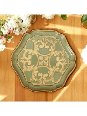 Vassoio in legno decorato a mano con foglia oro 24K nel cuore di Firenze.