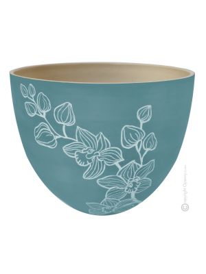 ORCHIDEA Cachetpot portavaso per pianta autentica ceramica artistica fatta e decorata a mano