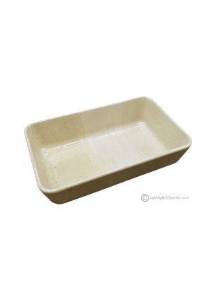 CENTROTAVOLA in pietra naturale moka crema autentica, dal design moderno, fatto a mano.