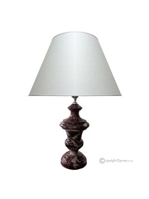 LAMPADA in marmo rosso Levanto, abajour in pietra naturale autentica, decorazione di lusso.
