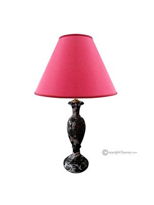 LAMPADA in pregiato marmo nero Portoro, abajour in pietra naturale autentica, fatta a mano.