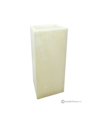 LAMPADA da tavolo in marmo Onice Bianco,  in pietra naturale, design moderno, fatta a mano.