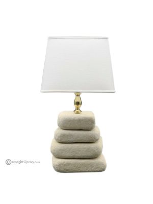 LAMPADA in Sassi di Marmo, paralume in pietra naturale genuina, dal design moderno e lavorata a mano.