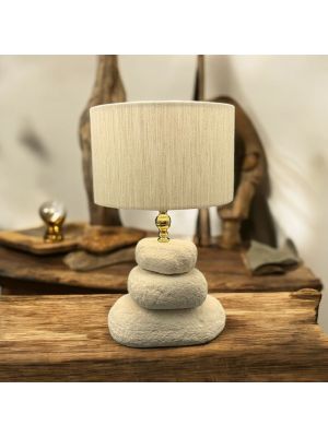 LAMPADA in Sassi di Marmo, abajour in pietra naturale autentica, design moderno, realizzata a mano.