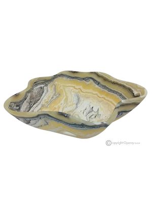 CENTROTAVOLA in onice zebra, pietra naturale autentica, design moderno, realizzato a mano.