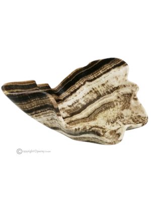 CENTROTAVOLA in onice cioccolato pietra naturale autentica, decorazione di lusso, fatto a mano.