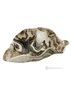 CENTROTAVOLA in onice cioccolato, pietra naturale autentica, raffinato elemento di lusso.