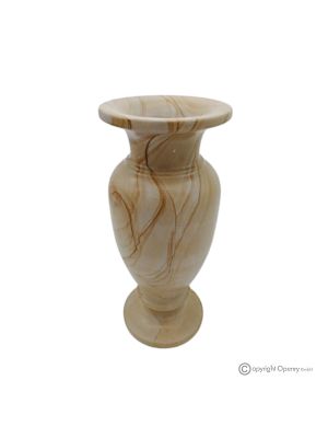VASO, anfora in autentico marmo Teak, realizzato a mano, design elegante e raffinato.