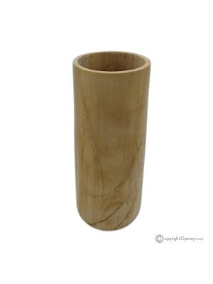 VASO cilindrico in marmo Teak, pietra naturale autentica, fatto a mano, design raffinato.