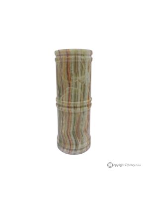 VASO in marmo onice verde, pietra autentica, fatto a mano, design decorativo ed elegante.