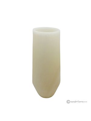VASO per fiori in marmo onice bianco, pietra naturale di qualità, design moderno, fatto a mano.