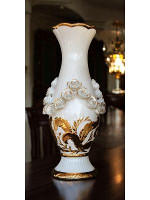 VASO Ceramica artistica stile Barocco dettaglio oro 24k Made in Italy