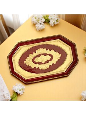 Raffinato vassoio in legno, foglia oro 24K e ispirato alla tradizione artigianale fiorentina.