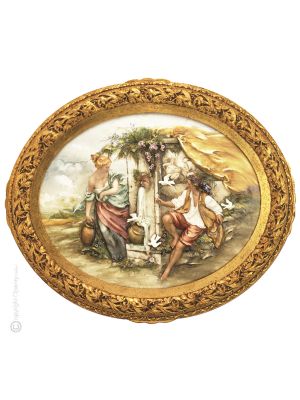 ALLA FONTANA Quadro bassorilievo porcellana Capodimonte fatto a mano Made in Italy