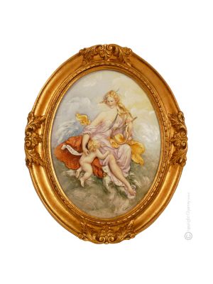 MUSICA ALLEGORICA Quadro Bassorilievo Porcellana Capodimonte Made in Italy