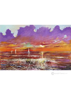 ALBA SALENTINA Dipinto acrilico su tela moderno Made in Italy 