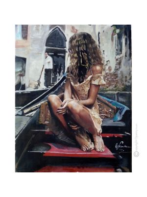 ANGELA Dipinto su tela Massimo Scarpa con tecnica a encausto