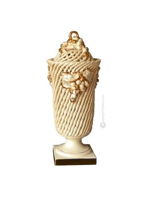 LAMPADA da tavolo abat-jour ceramica artistica stile Barocco dettaglio oro 24k cristalli swarovski