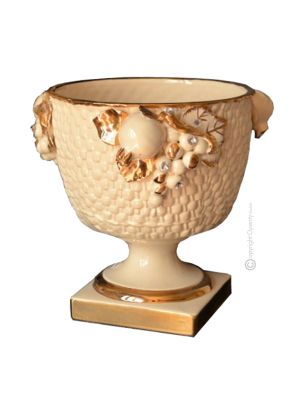 COPPA Decorazione da tavolo centrotavola ceramica artistica stile Barocco colore oro 24k cristalli swarovski