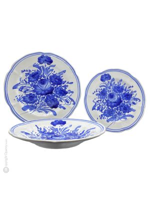 PIATTI FIORACCIO Collezione set servizio piatti stoviglie ceramica di Castelli fatto dipinto a mano Made in Italy