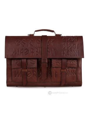 JACKIEIKU Borse da ufficio cartella da lavoro a tracolla borsa professionale da uomo vera pelle marrone artigianale