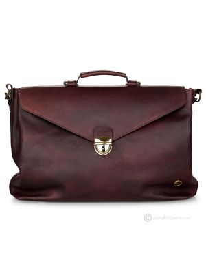 UBALDO Borse da ufficio cartella da lavoro a tracolla borsa professionale da uomo vera pelle marrone artigianale