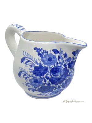 BROCCA, caraffa decantatore, ceramica artigianale di Castelli, realizzata e decorata a mano.