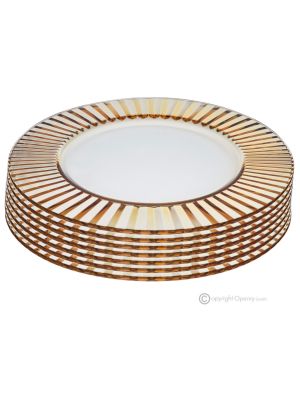 DOMINA Set 6 Sottopiatto vetro sonoro superiore dipinto a mano design autentico