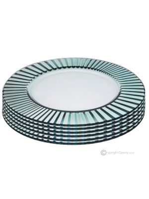 DOMINA Set 6 sotto piatti segnaposto in vetro qualità superiore design dipinto a mano moderno.