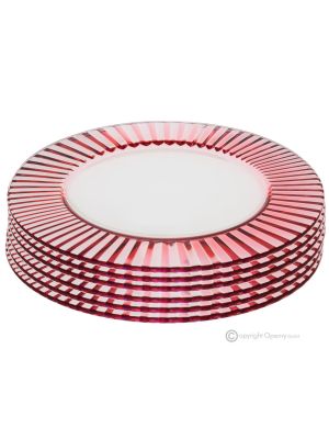 DOMINA Set 6 sotto piatti segnaposto in vetro qualità superiore design dipinto a mano moderno.