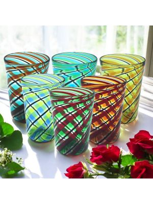 ACQUA CANNE Set 6 bicchieri tumbler in vetro di Murano Made in Italy