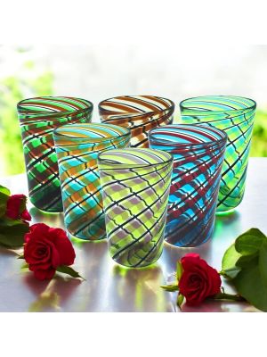 ACQUA CANNE Set 6 bicchieri tumbler in vetro di Murano Made in Italy