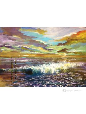 MAREGGIATA Dipinto acrilico su tela moderno Made in Italy 