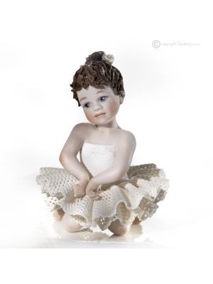 MARIE - Statuetta Capodimonte, ballerina di classe, arte in porcellana pregiata.