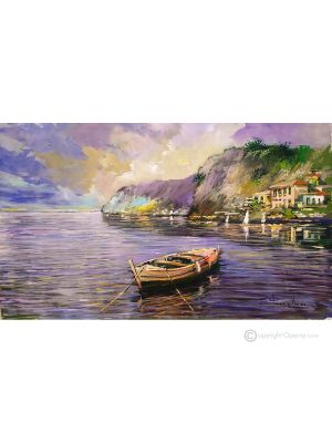 MARE Dipinto acrilico su tela moderno Made in Italy 