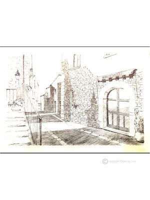 MOLINARA Disegno con penna su tela moderno Made in Italy 