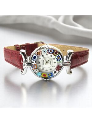 LADY OROLOGIO da polso con Murrine vetro di Murano fatto a mano autentico Made in Italy