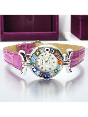 LADY OROLOGIO da polso con Murrine vetro di Murano fatto a mano autentico Made in Italy