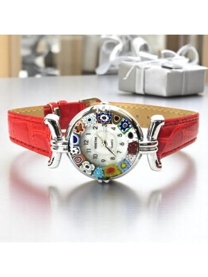 LADY OROLOGIO da polso con Murrine vetro di Murano fatto a mano autentico Made in Italy