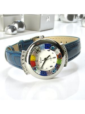 STAR OROLOGIO da polso con Murrine vetro di Murano fatto a mano autentico Made in Italy