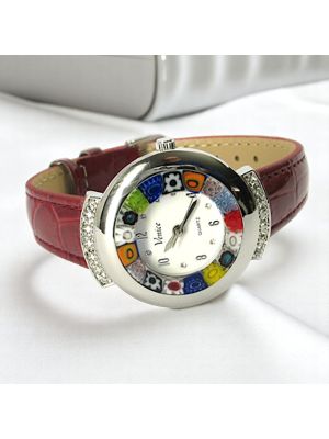STAR OROLOGIO da polso con Murrine vetro di Murano fatto a mano autentico Made in Italy