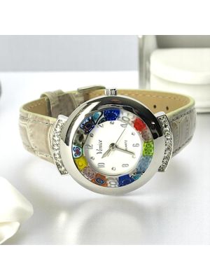 STAR OROLOGIO da polso con Murrine vetro di Murano fatto a mano autentico Made in Italy