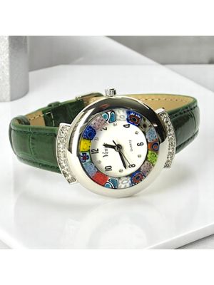 STAR OROLOGIO da polso con Murrine vetro di Murano fatto a mano autentico Made in Italy
