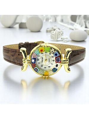 LADY OROLOGIO da polso con Murrine vetro di Murano fatto a mano autentico Made in Italy