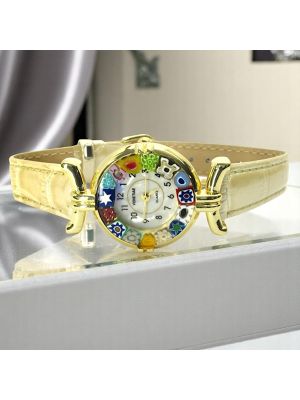 LADY OROLOGIO da polso con Murrine vetro di Murano fatto a mano autentico Made in Italy